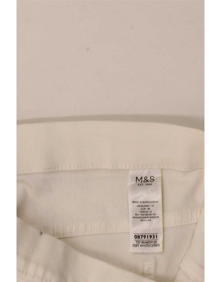 Marks & Spencer Dame Jegging Jeans UK 12 Medium W32 L28 Hvid Bomuld