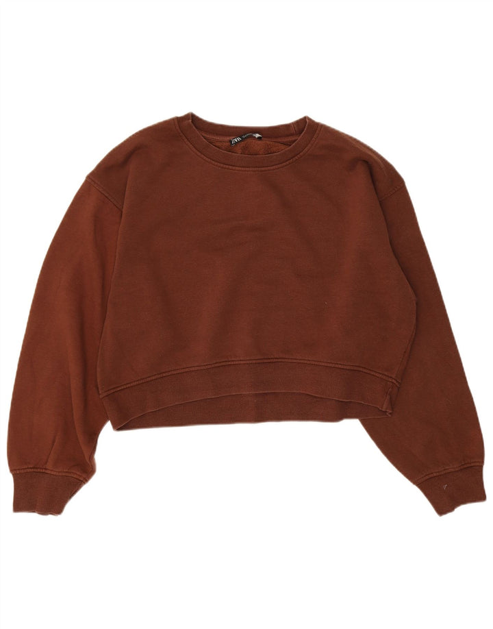 Zara Dame Sweatshirt Jumper UK 16 Stor Brun