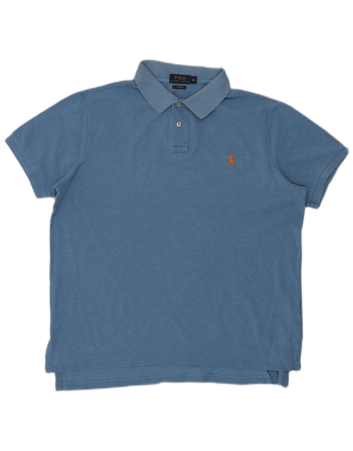 POLO RALPH LAUREN Herre Custom Fit Polo Shirt XL Blå Bomuld