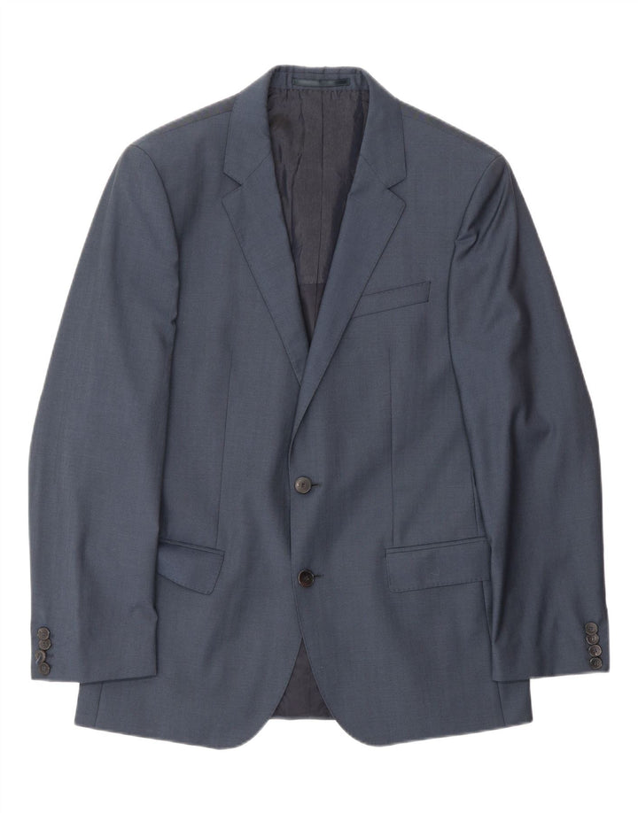 Hugo Boss Herre 2-knaps blazerjakke IT 48 Mellem marineblå uld