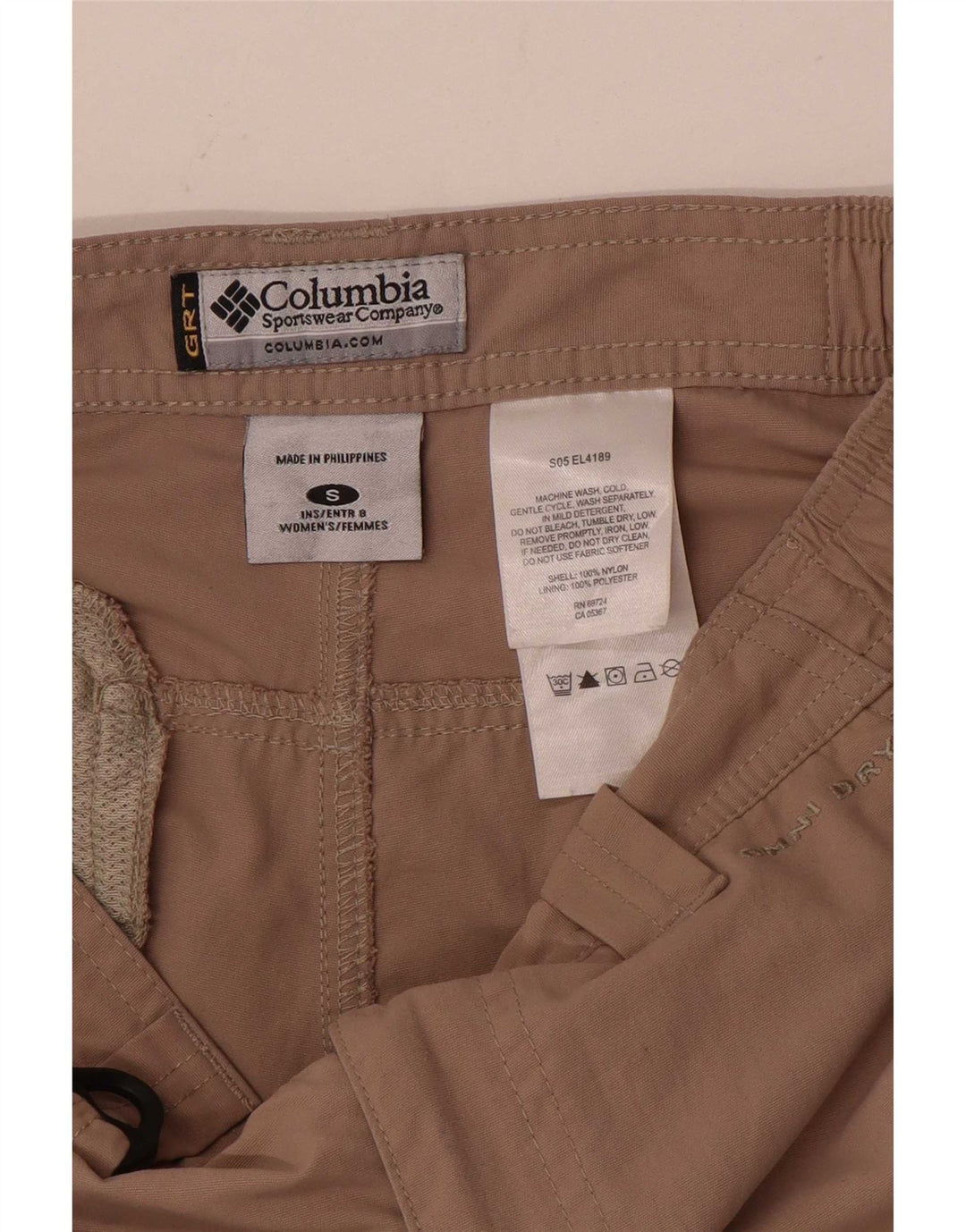 Columbia Dame Cargo Shorts Små W26 Beige Nylon