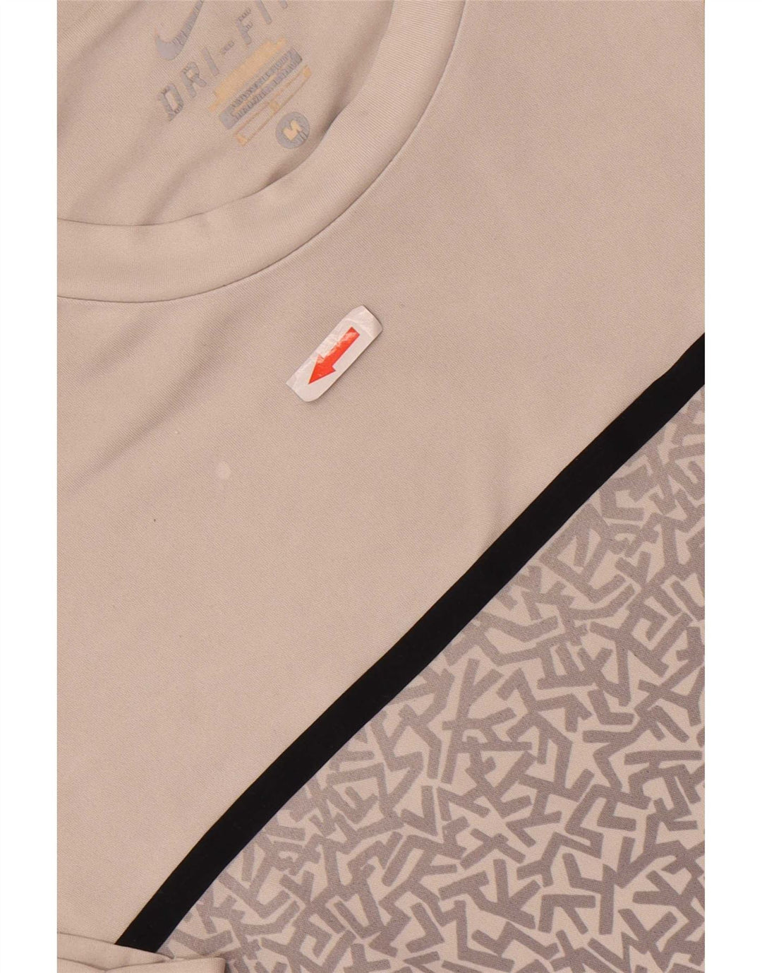 Nike Herre Dri Fit grafisk T-shirt top mellemgrå geometrisk polyester