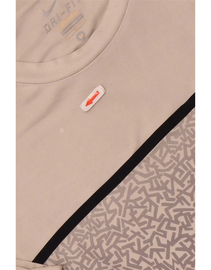 Nike Herre Dri Fit grafisk T-shirt top mellemgrå geometrisk polyester