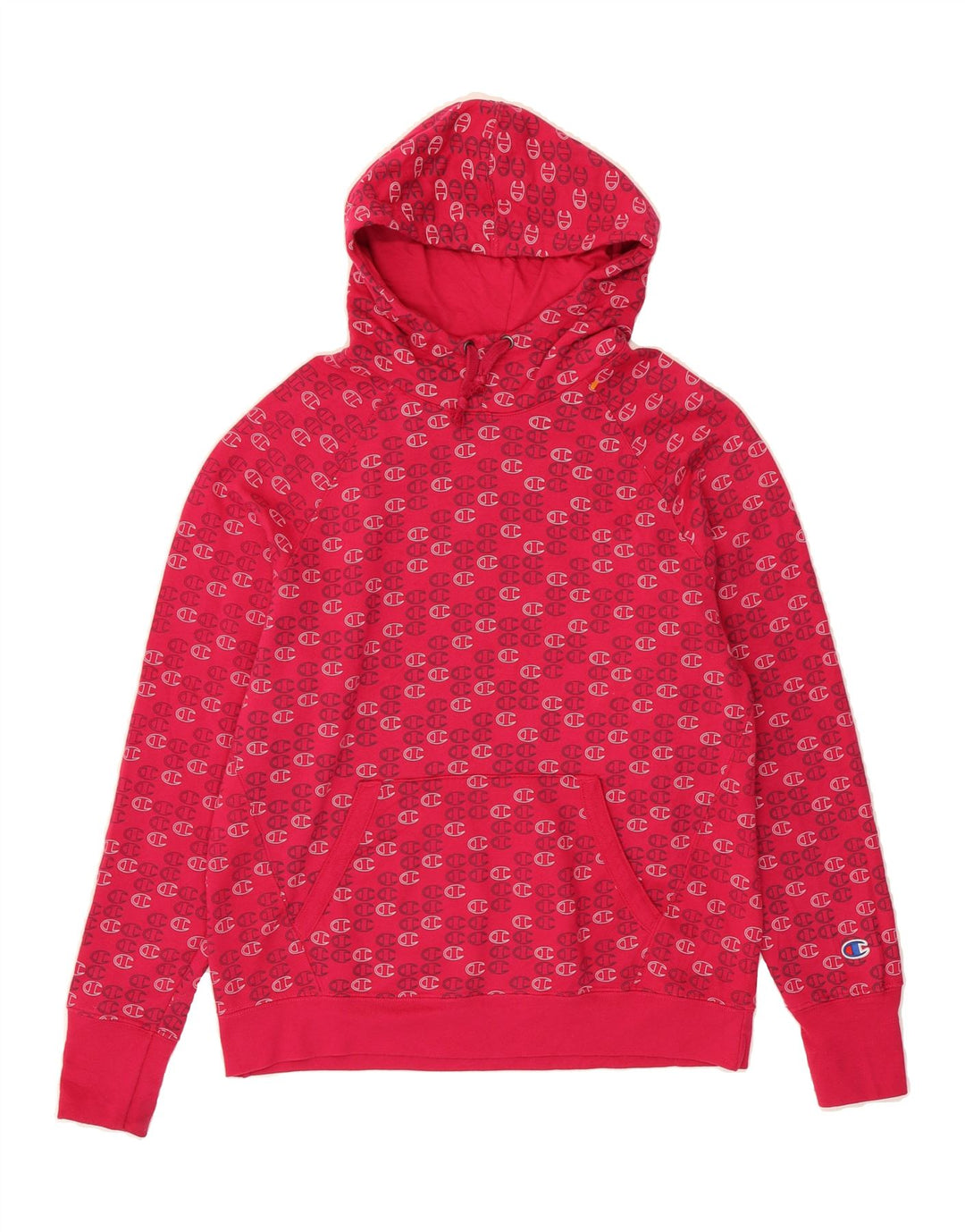 CHAMPION Womens Graphic Hoodie Jumper UK 14 Medium Pink Polyester Vintage Champion and Second-Hand Champion from Messina Hembry 