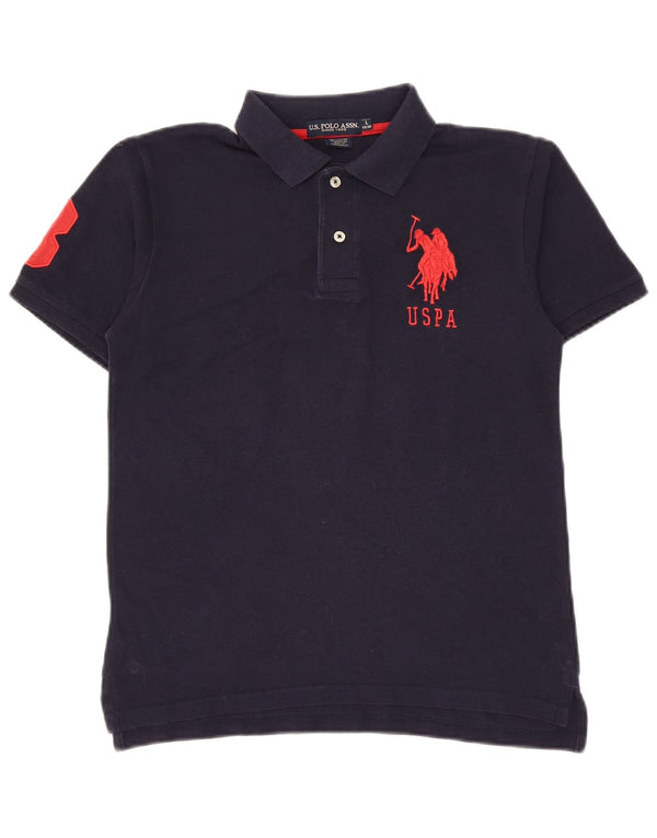 U.S. Polo Assn. Drenge grafisk poloshirt 14-15 år Stor marineblå bomuld