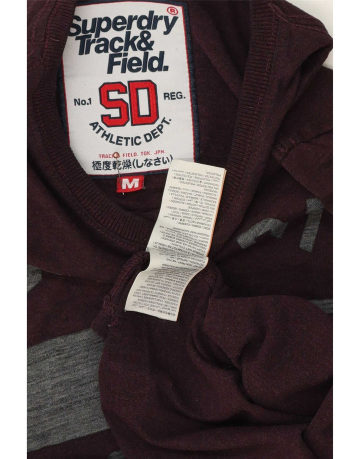 Superdry Herre grafisk T-shirt Top Medium Bourgogne bomuld