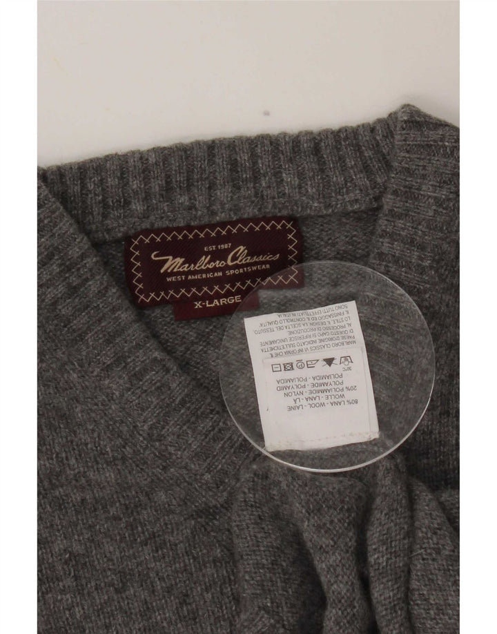 Marlboro Classics Dame V-hals sweater XL Grå Uld