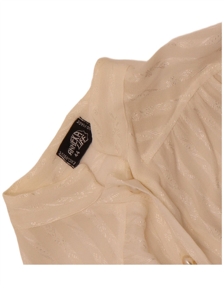 Vintage Dame Pullover Bluse IT 44 Medium Hvid Stribet