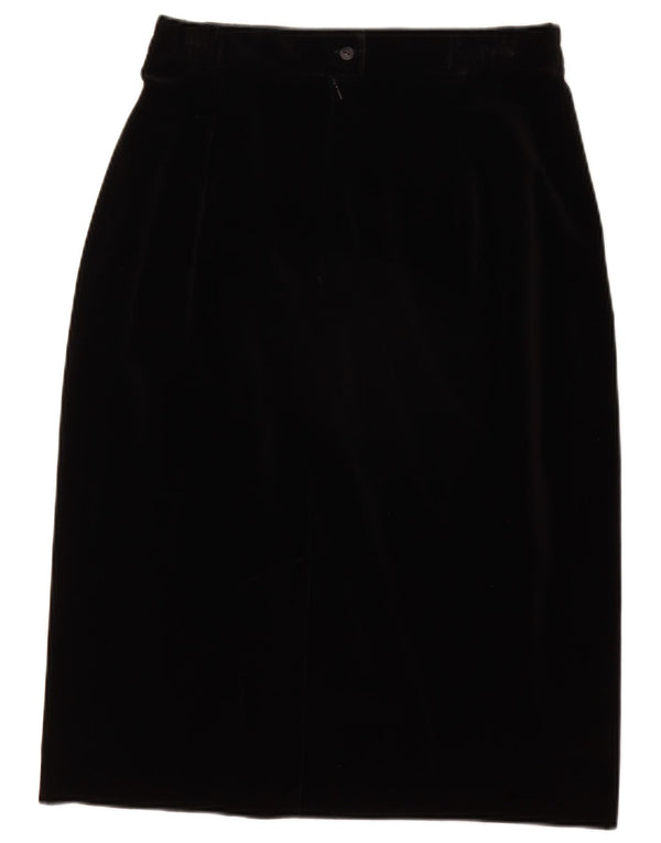 LIBRA Womens High Waist Velvet Pencil Skirt UK 16 Large W28 Black Bomuld