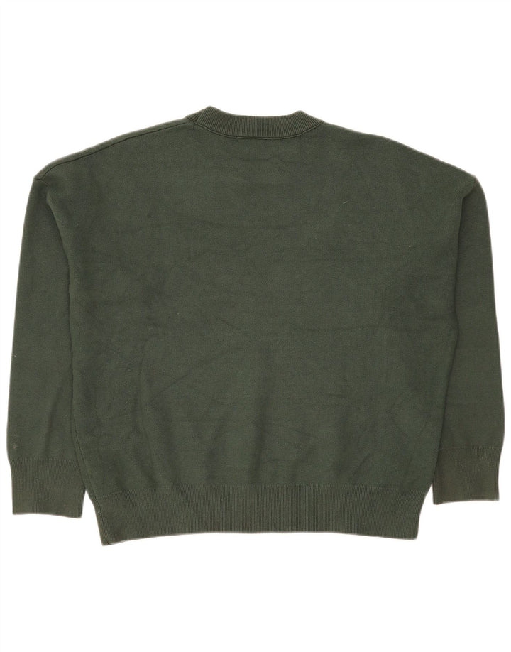 Zara Herre sweater med rund hals, mellemgrøn viskose
