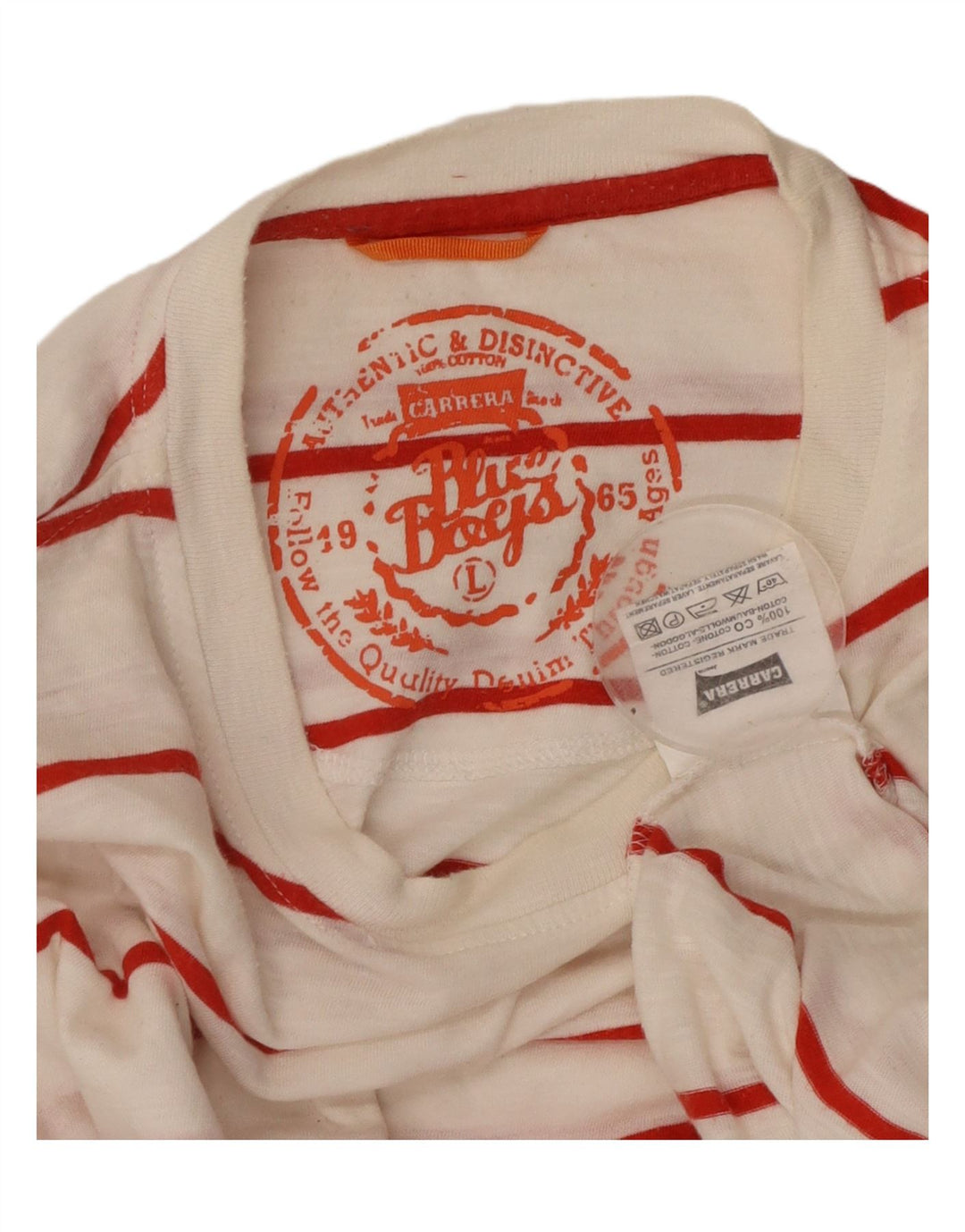 CARRERA Herre T-Shirt Top Stor hvid stribet bomuld