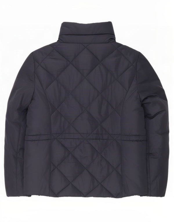 Marks & Spencer Dame Hætte Quiltet Jakke UK 16 Large Navy Blue