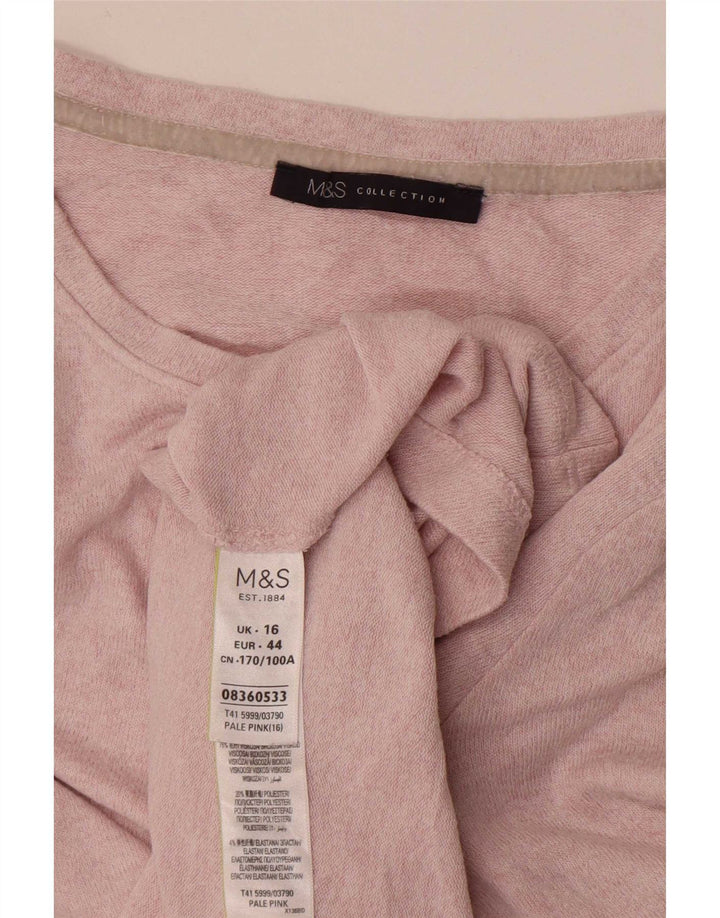 Marks & Spencer T-shirt top til kvinder UK 16 Large Pink Viscose