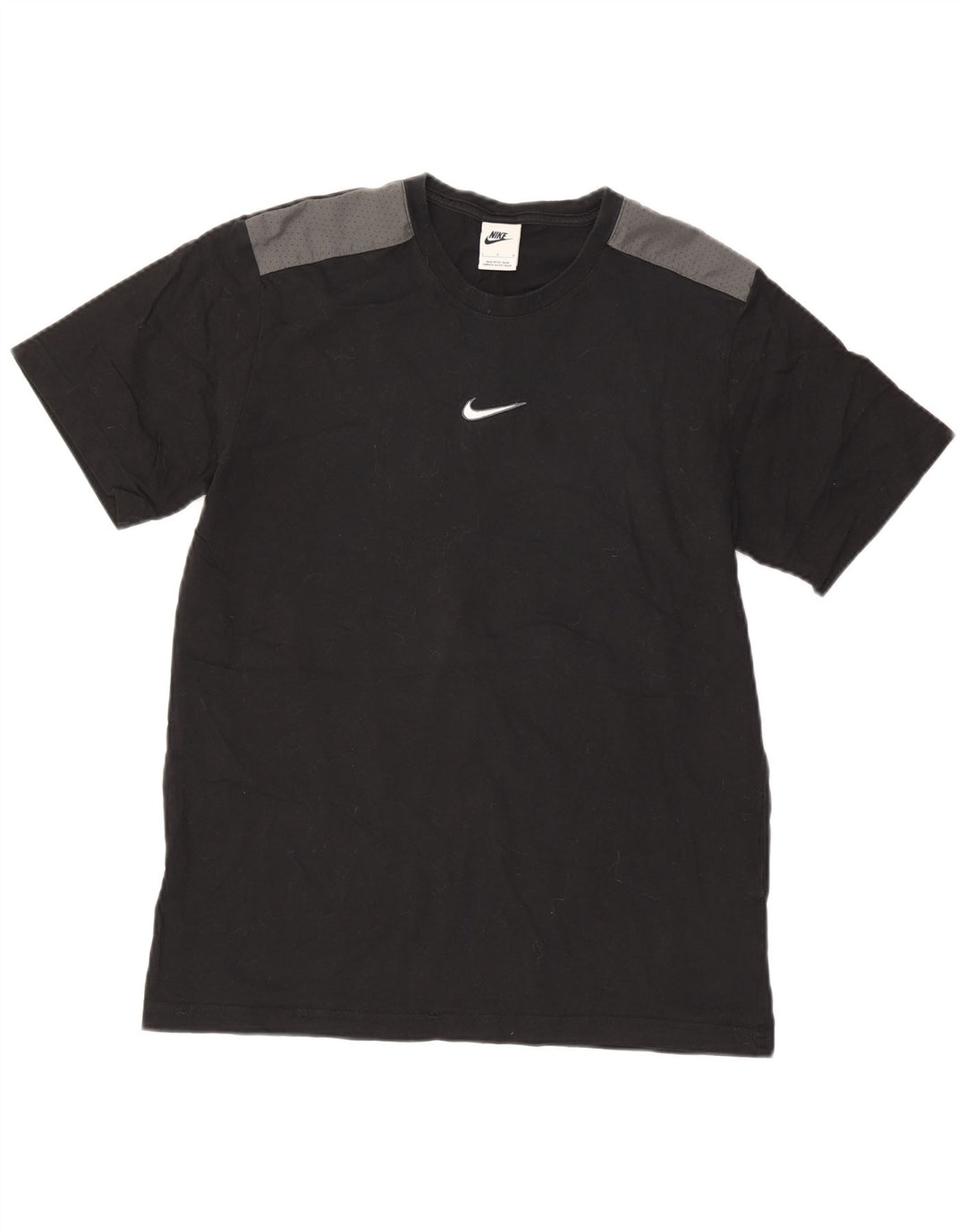 Nike Herre T-shirt Top Stor Sort Colourblock Bomuld