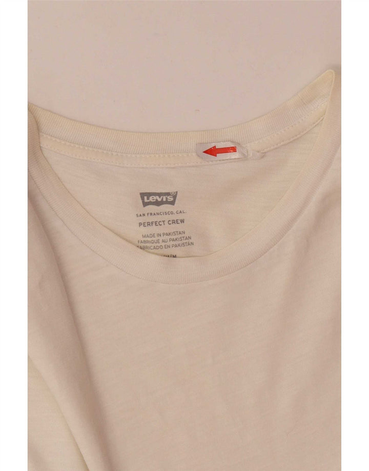 Levi's Dame T-Shirt Top UK 14 Medium Hvid Bomuld