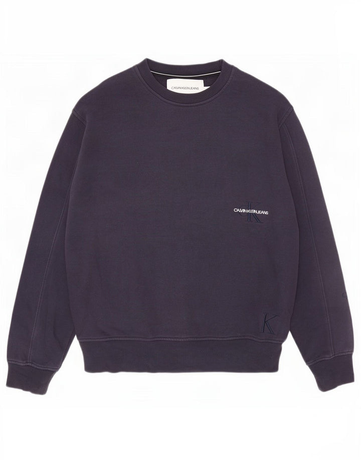 Calvin Klein Jeans Herre Sweatshirt Jumper Medium Navyblå Bomuld