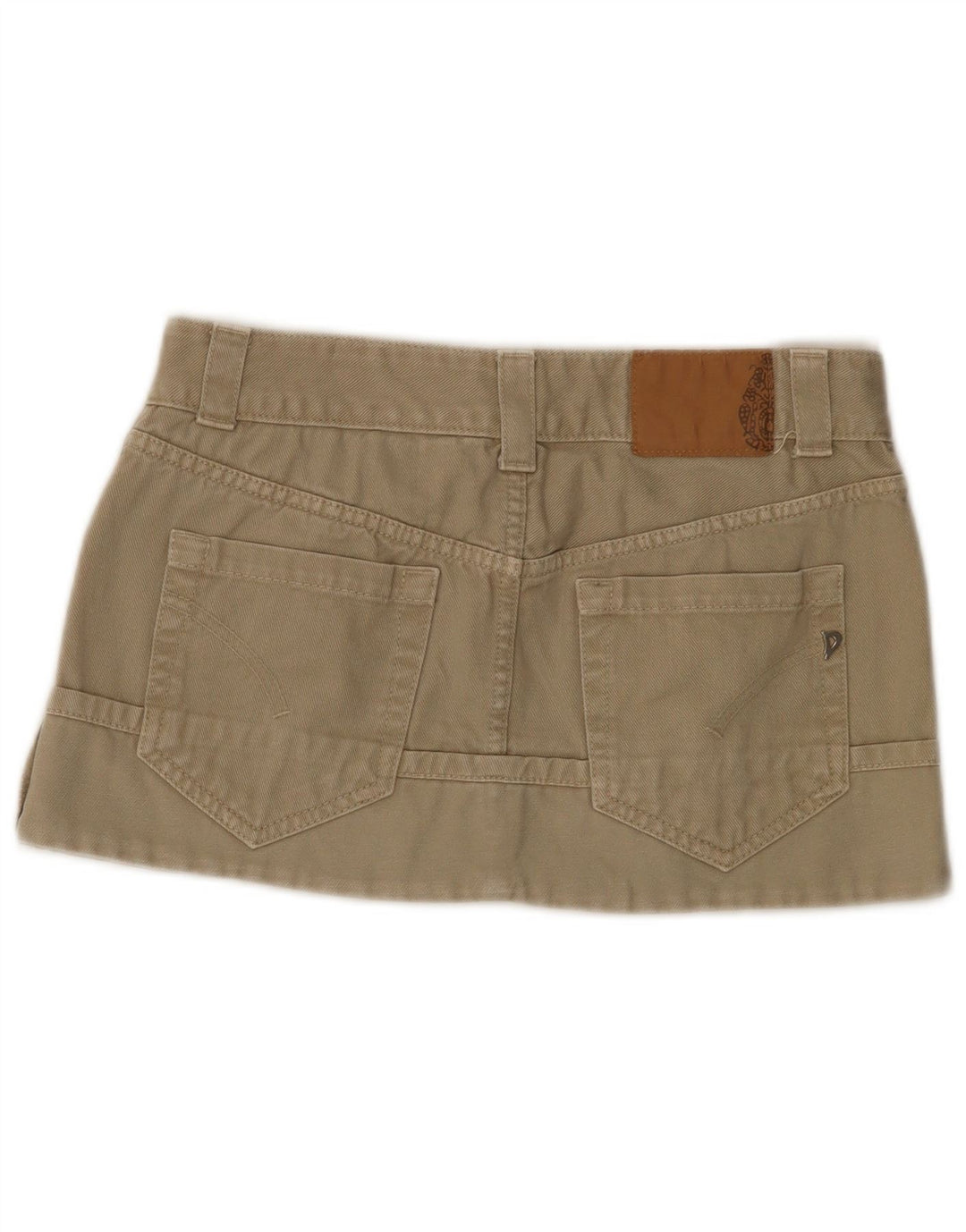 Dondup Dame Beklædningsgenstand Farvet Mini Denim Nederdel W28 Medium Khaki Bomuld