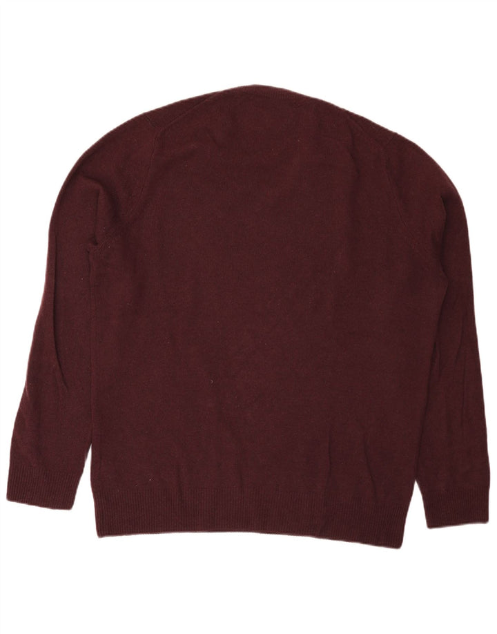 Marks & Spencer Herre V-hals sweater Stor Bourgogne lammeuld