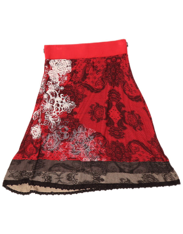 Desigual A-line nederdel til kvinder, lille W26 rød Paisley Viscose