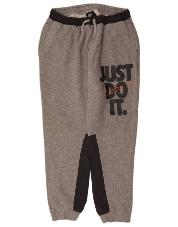 Nike Herre grafisk træningsdragt Bukser Joggers Large Grå Colourblock Bomuld