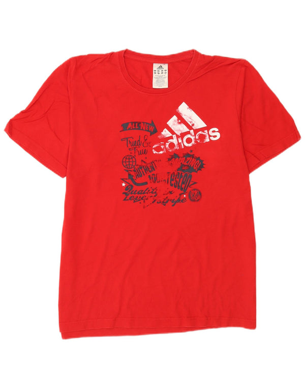 Adidas Mens Graphic T-Shirt Top Medium Red Cotton