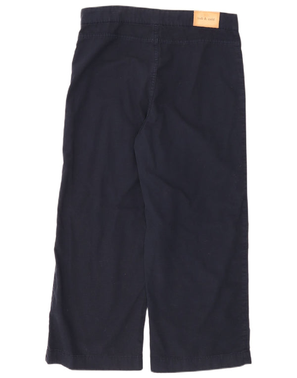 Indi & Cold Womens Loose Fit Cropped Trousers EU 42 Large W32 L24 Navy Blue