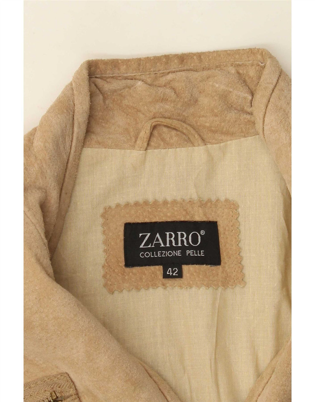 Zarro Dame Ruskindsjakke IT 42 Medium Beige Læder