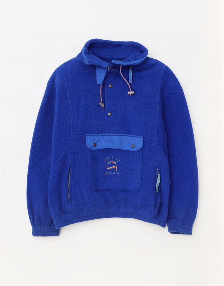 Vintage Herre Grafisk Anorak Fleece Jumper XL Blå