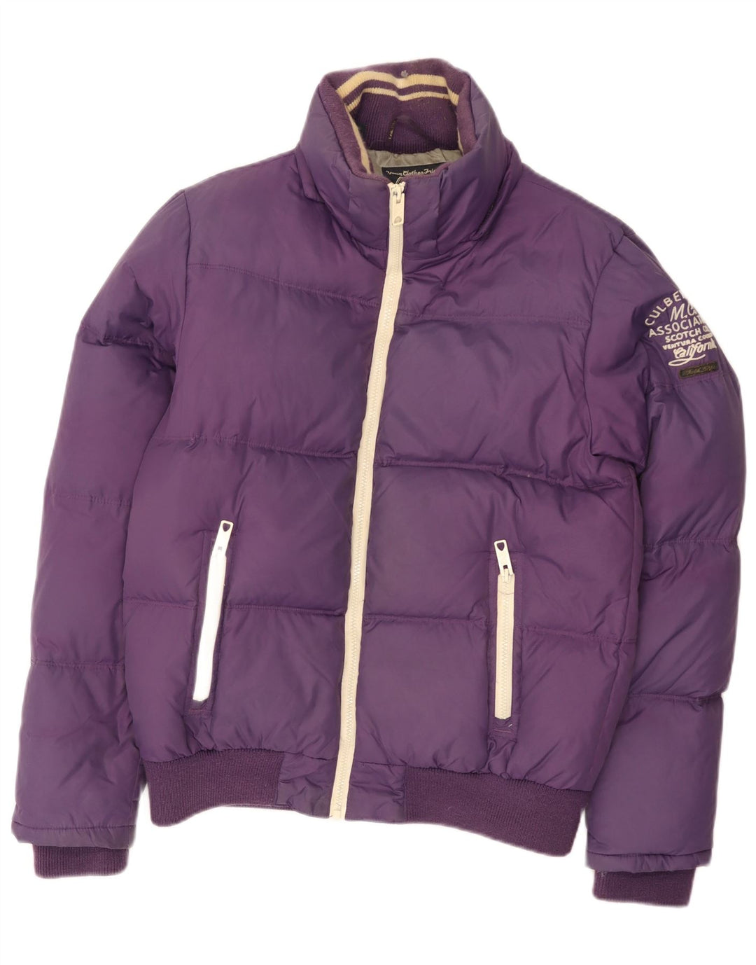 Scotch & Soda polstret jakke til kvinder UK 14 Medium Lilla Nylon