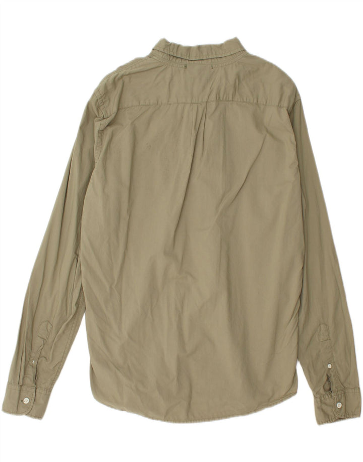DOCKERS Mens Slim Fit Shirt Medium Khaki Cotton Vintage Dockers and Second-Hand Dockers from Messina Hembry 