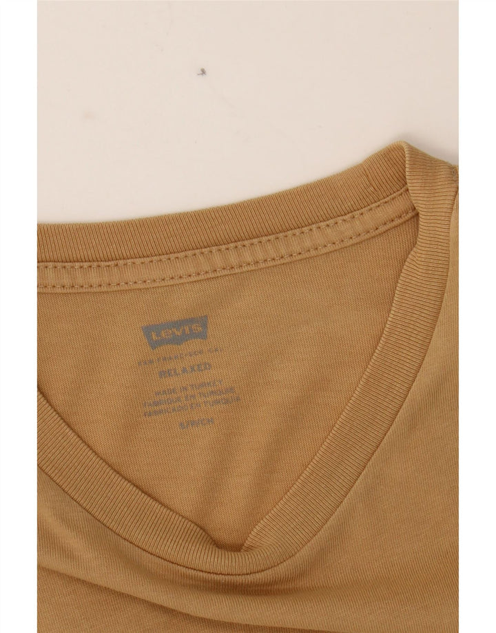 LEVI'S Mens Relaxed Fit Graphic T-Shirt Top Small Brown Cotton Vintage Levi's and Second-Hand Levi's from Messina Hembry 