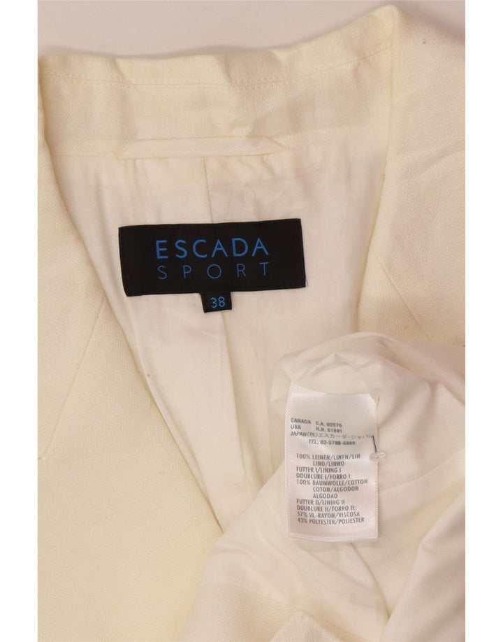 Escada Dame 2 Button Blazer Jacket EU 38 Medium Off White Linned