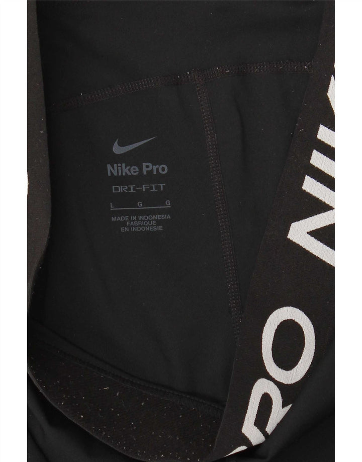 Nike Dame Dri Fit Grafiske Leggings UK 14 Large Sort