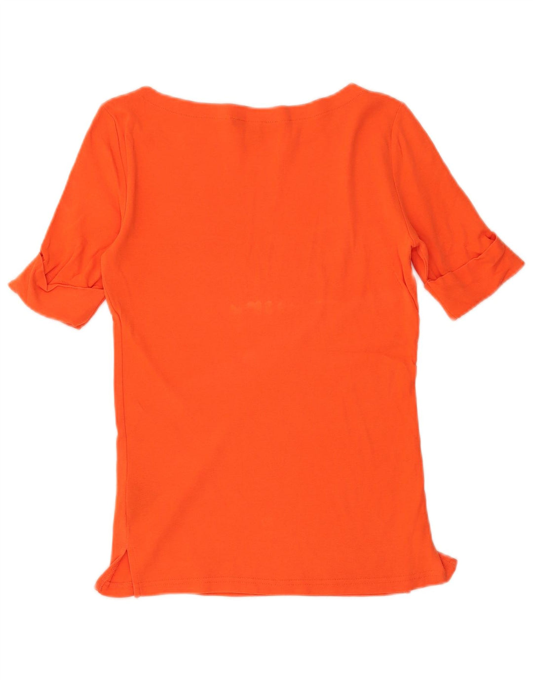 RALPH LAUREN Dame T-Shirt Top UK 10 Small Orange Bomuld