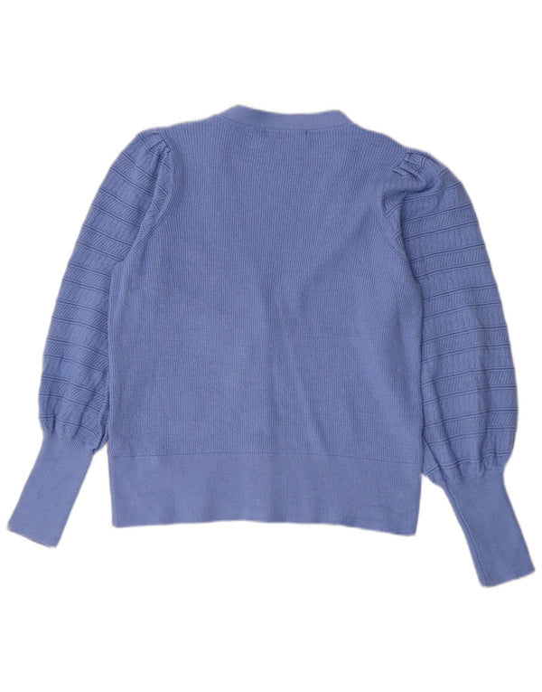 Marks & Spencer Dame Cardigan Sweater UK 12 Medium Blue Viscose