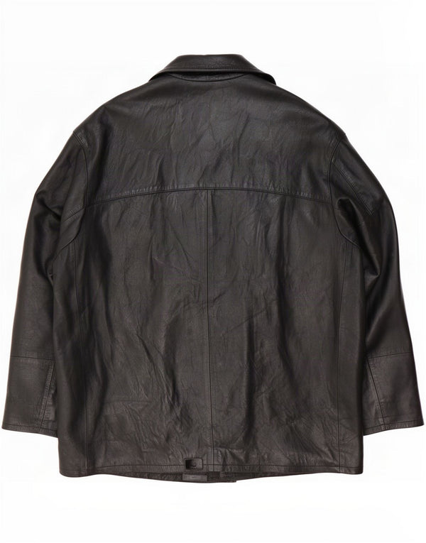 Vintage herre læderjakke IT 56 3XL Sort