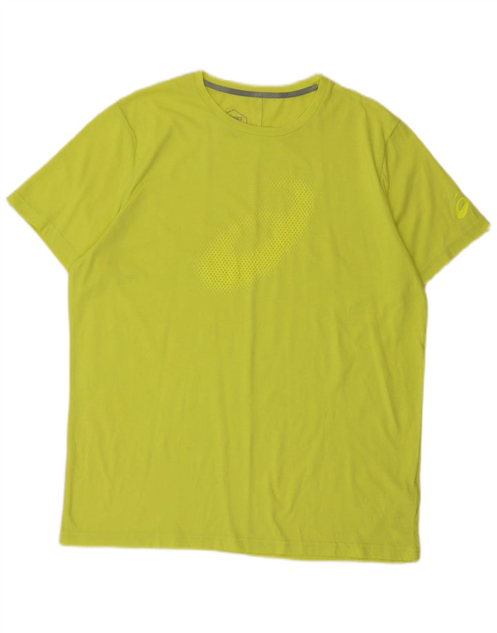 Asics Herre Grafisk T-Shirt Top XL Grøn Polyester