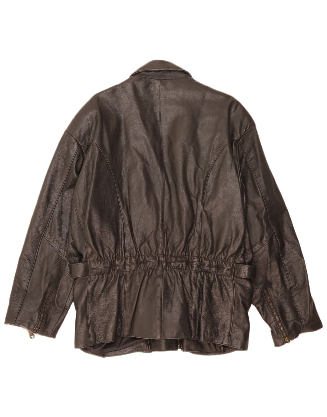 Vintage Herre Biker Læderjakke UK 38 Medium Sort Læder