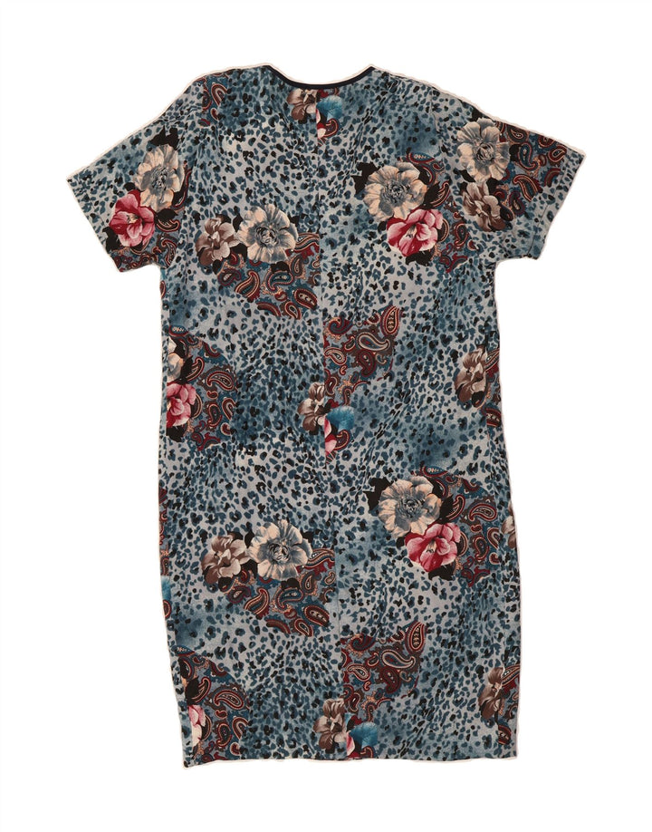 VINTAGE Womens Shift Dress UK 14 Medium Blue Floral Vintage Vintage and Second-Hand Vintage from Messina Hembry 