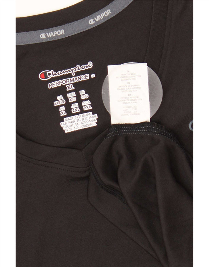 Champion Dame T-Shirt Top UK 18 XL Sort Polyester