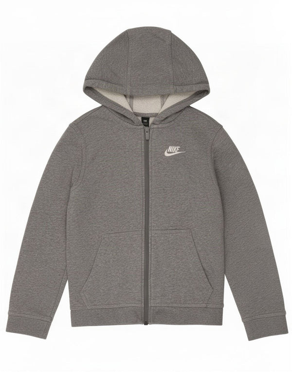 Nike hættetrøje med lynlås til drenge 10-11 år Medium Grå Flecked Bomuld