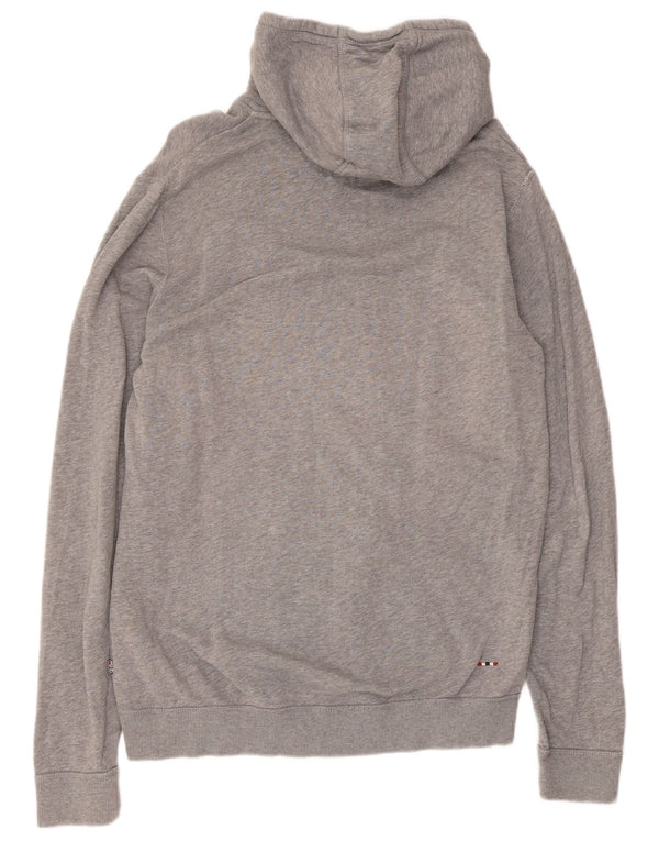 Napapijri Mens Graphic Hoodie Jumper Small Grey Flecked Cotton