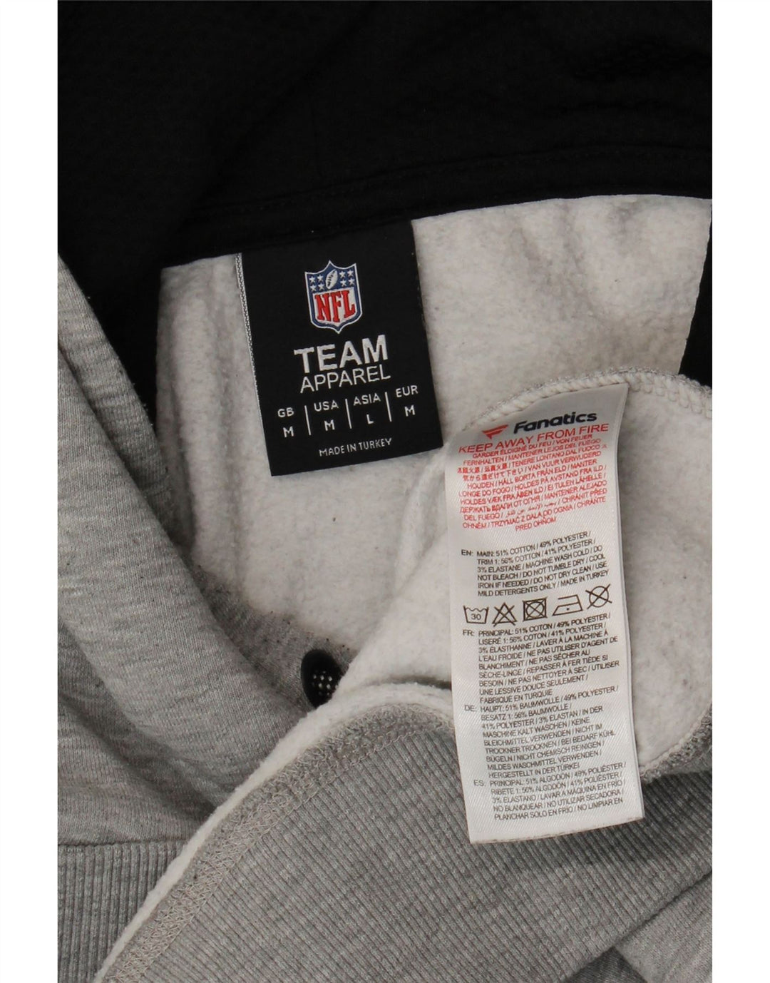 NFL Herre Raiders Grafisk hættetrøje Jumper Medium Grey Flecked Bomuld