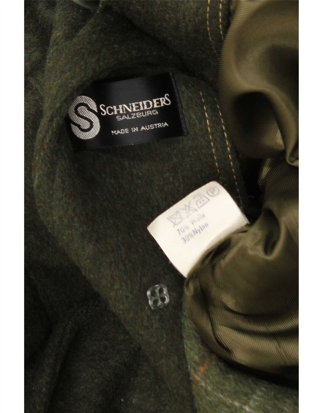Schneiders Overfrakke til mænd UK 38 Medium Khaki Wool