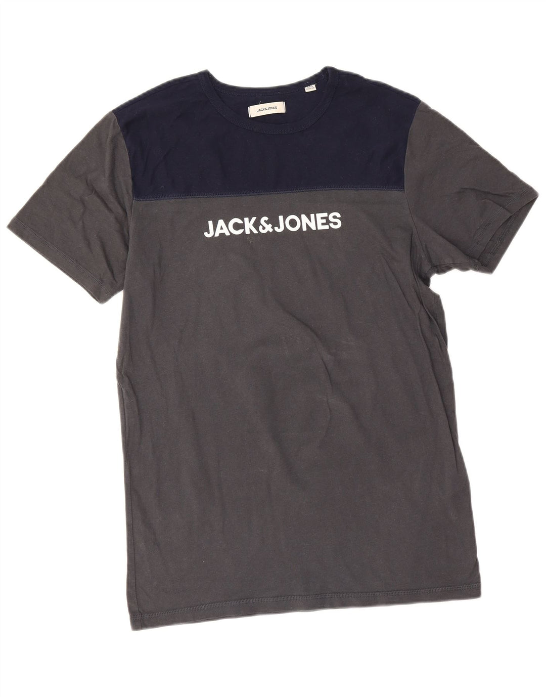 Jack & Jones Herre grafisk T-shirt Top Mellemgrå Colourblock Bomuld