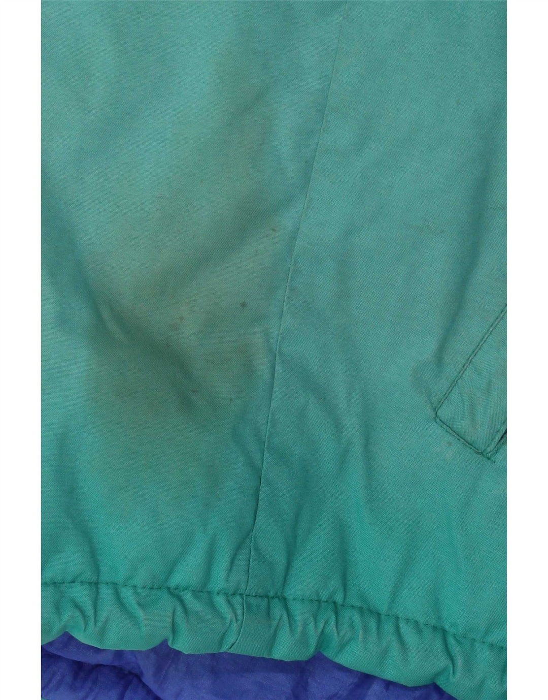 Vintage Herre Oversized Hætte Skijakke IT 46 Lille Grøn Colourblock