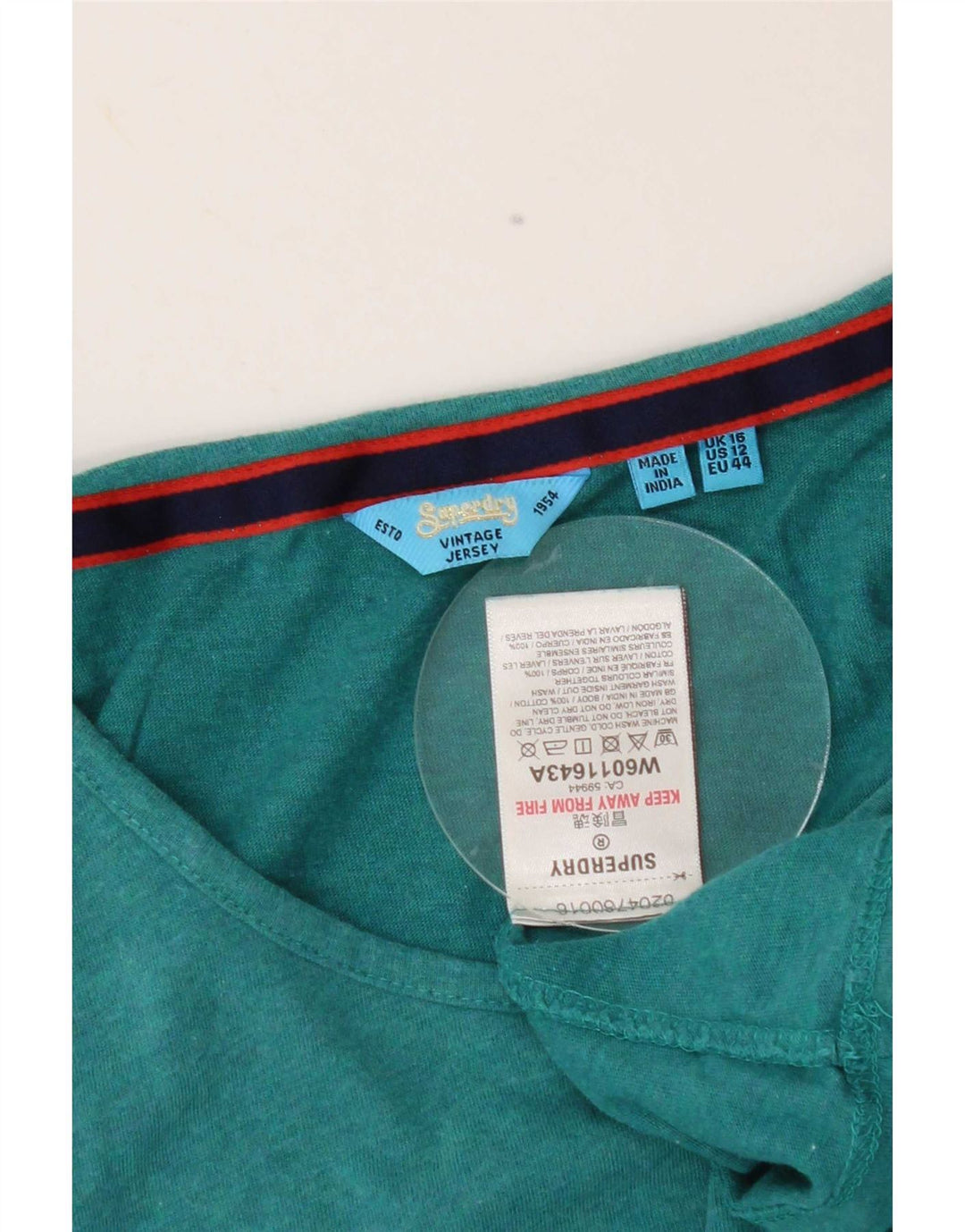 Superdry Damevest Top UK 16 Stor Grøn Bomuld