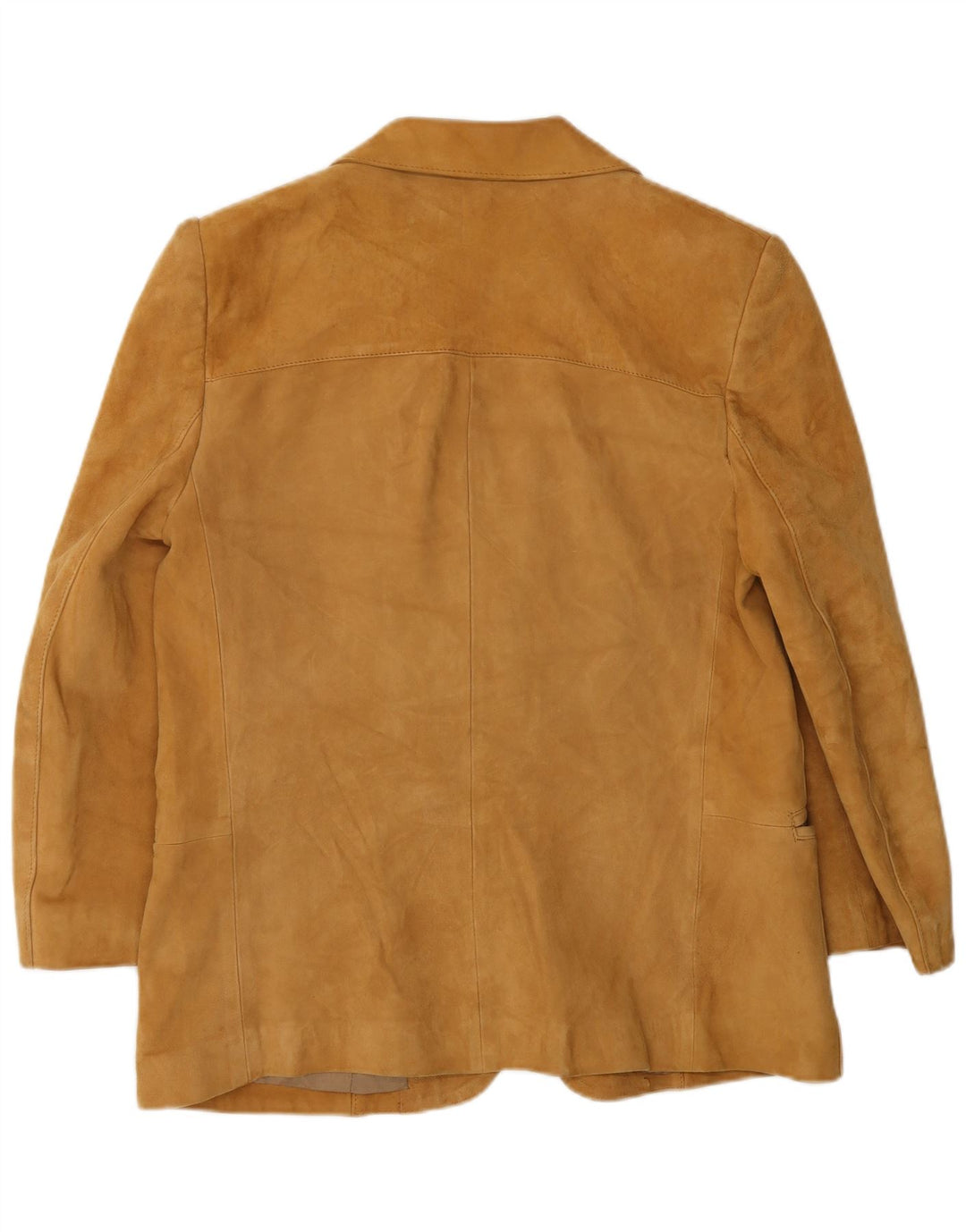 Monpel Dame 2-knaps Ruskind Blazer Jacket IT 48 XL Beige Læder