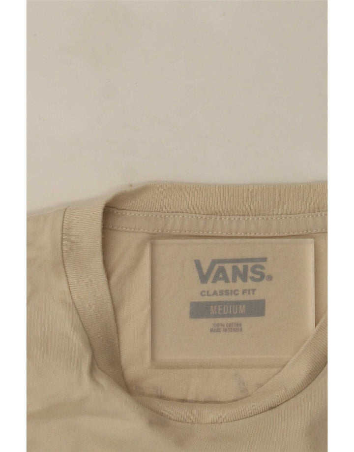 Vans Herre Classic Fit Grafisk T-Shirt Top Medium Beige Bomuld