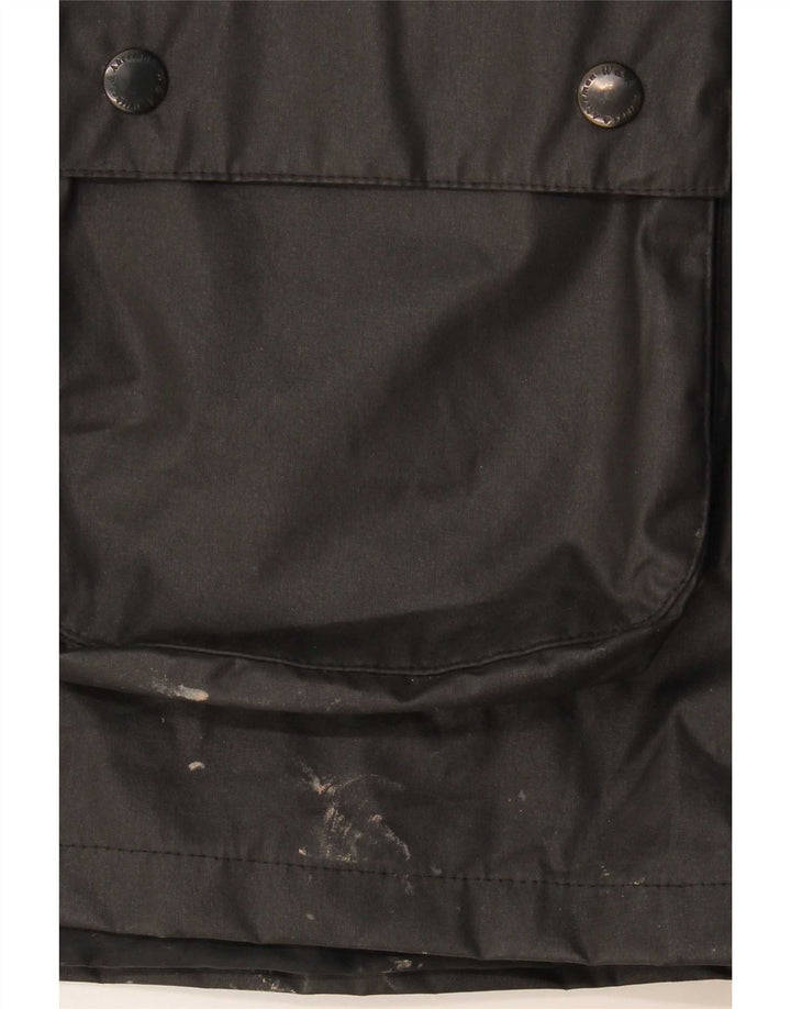 Wikes & Akerman Mens Waxed Cotton Jacket UK 42 XL Black Polyester